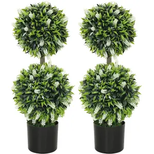 HOMCOM 2er-Set künstliche Lavendelbäume groß 70 cm Kunstpflanze, Plast... günstig