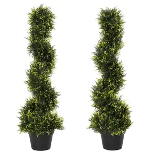 Outsunny 2er Set künstliche Zedernbaum groß 90 cm Kunstpflanze, Plasti... günstig