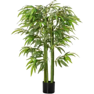 HOMCOM Künstliche Bambus groß 140 cm Kunstpflanze, Plastik künstliche ... günstig