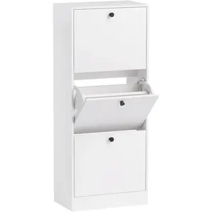 HOMCOM Schuhschrank mit 3 Klappen, Schuhkipper, Schuhregal mit Verstel... günstig
