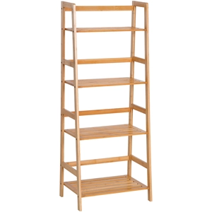 HOMCOM Bücherregal Standregal mit 4 Ebenen Aufbewahrungsregal aus Bambus Büroregal für Wohnzimmer, Schlafzimmer, Büro, Natur Aosom günstig