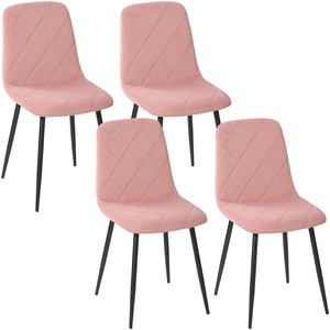 HOMCOM Esszimmerstühle 4er Set Küchenstuhl mit Rückenlehne, Samtoptik,... günstig