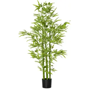 HOMCOM Künstlicher Bambus groß 150 cm Kunstpflanze wie echt, Plastik B... günstig