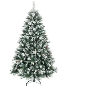 HOMCOM Künstlicher Weihnachtsbaum 180 cm künstlich Tannenbaum mit Schn...