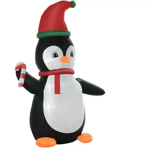 HOMCOM Aufblasbare Weihnachtsdeko, 2,5 m Aufblasbarer Weihnachtspingui...