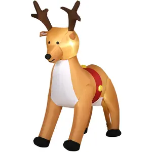 HOMCOM Aufblasbares Weihnachts-Rentier 180 cm aufblasbare Weihnachtsde...