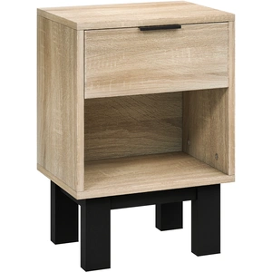 HOMCOM Nachttisch, Nachtschrank mit Schublade, offenes Fach, Nachtkommode für Schlafzimmer, Wohnzimmer, Eiche, 35 x 26 x 50 cm Aosom günstig