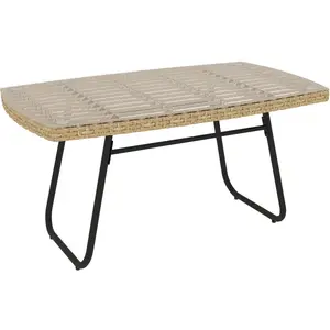Outsunny Polyrattan Gartentisch, 90 x 50 x 45 cm, UV-beständig Beistel... günstig