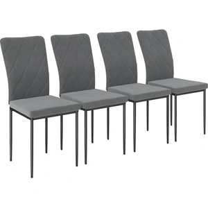 HOMCOM Esszimmerstühle 4er Set Küchenstuhl mit Rückenlehne, Samtoptik,... günstig