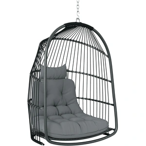 Outsunny Hängesessel Hängekorb mit Kissen Polyrattan Schaukel Outdoor ... günstig