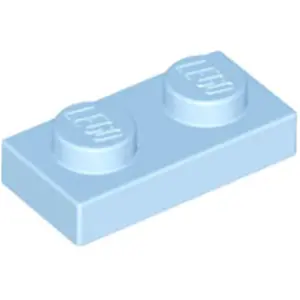 Lego® 10x 1x2 Platten 3023 - Plate Helles Hellblau - Bright Light Blue