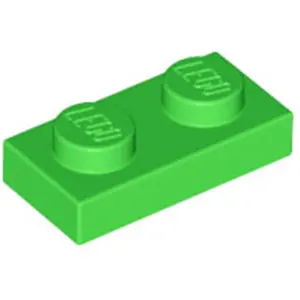 Lego® 10x 1x2 Platten 3023 - Plate Hellgrün - Bright Green