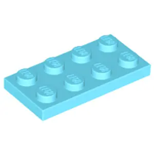Lego® 1 Stück 3020 Platten Plates 2x4 Part Basic 1 Mittleres Azurblau