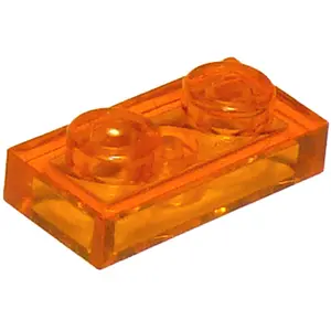 Lego® 50x 1x2 Platten 3023 - Plate Trans - Orange - Trans-Orange
