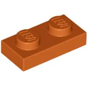 Lego® 50x 1x2 Platten 3023 - Plate Dunkles Orange - Dark Orange