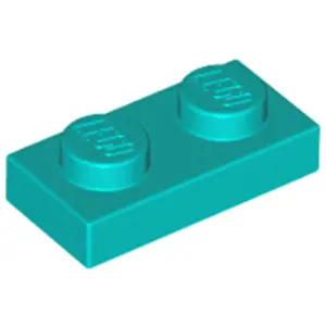Lego® 50x 1x2 Platten 3023 - Plate Dunkles Türkies - Dark Turquoise