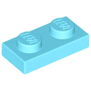 Lego® 50x 1x2 Platten 3023 - Plate Mittleres Azurblau - Medium Azure