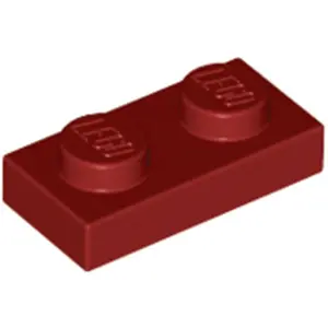 Lego® 50x 1x2 Platten 3023 - Plate Dunkelrot - Dark Red