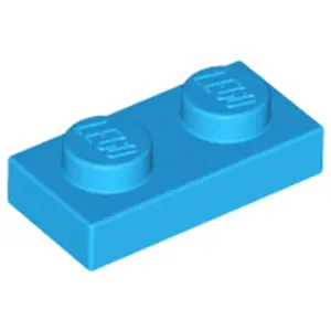 Lego® 50x 1x2 Platten 3023 - Plate Dunkles Azurblau - Dark Azure