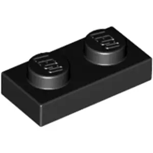 Lego® 50x 1x2 Platten 3023 - Plate Schwarz - Black
