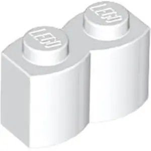 LEGO Einzelstein 1x2 Pallisade Weiß 1 Stück, kompatibel mit LEGO Syste...