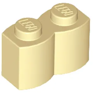 LEGO Pallisade Baustein 1x2 in Beige, 1 Stück, 100% Original, ungewasc...