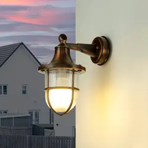 Licht-Erlebnisse Außenleuchte Wand Garten Hof IP64 in Kupfer antik E27...