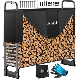 KESSER® Kaminholzregal Metall Brennholzregal außen Stahlrahmen + Abdec... günstig