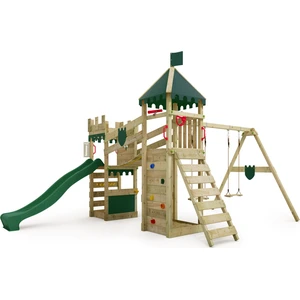 Fatmoose RiverRun Royal XXL Spielturm mit Schaukel und Rutsche in Grün günstig