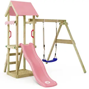 Spielturm Wickey TinyWave mit Rutsche und Sandkasten in Hellrosa günstig