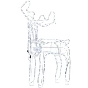 BELIANI Outdoor LED Weihnachtsbeleuchtung Weiß Metall 94 cm Animiert i...