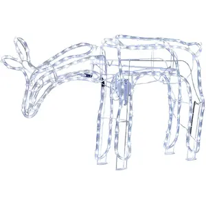 BELIANI Outdoor LED Weihnachtsbeleuchtung Weiß Metall 53 cm Animiert i...