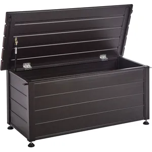 BELIANI Gartentruhe 190L Dunkelbraun Aluminium Wasserfest mit Schloss ... günstig