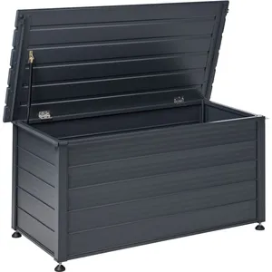 BELIANI Gartentruhe 330L Dunkelgrau Aluminium Wasserfest mit Schloss A... günstig