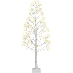 BELIANI Outdoor Weihnachtsbaum Weiß mit LED Lichtern Zweige 180 cm für...