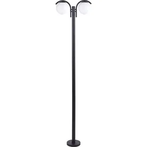 BELIANI Außenlaterne Schwarz aus Aluminium 2 Flammig 2 Lampen Mastleuc...
