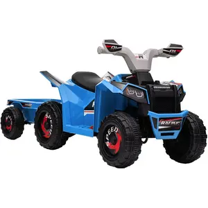 HOMCOM Kinderquad Elektro-Quad 6V mit Anhänger für Kinder 1,5-3 Jahre,...