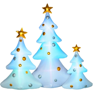 HOMCOM Aufblasbare Weihnachtsdekoration mit LED-Licht, 210 cm 3er-Set ... günstig