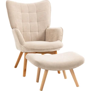 HOMCOM Ohrensessel mit Hocker Relaxsessel Polstersessel Cord-Optik Lou... günstig