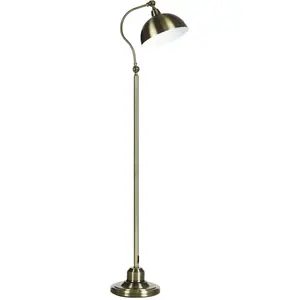 HOMCOM Stehlampe Retro Bogenlampe mit verstellbarem Lampenschirm E27 Messingoptik für Wohnzimmer & Schlafzimmer   Aosom.de günstig