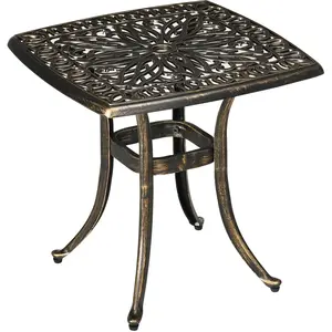 Outsunny Beistelltisch Terrassentisch mit Schirmloch 54x54x52,5cm Alum... günstig
