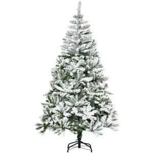 HOMCOM Künstlicher Weihnachtsbaum 180 cm mit Kunstschnee 750 Astspitze...