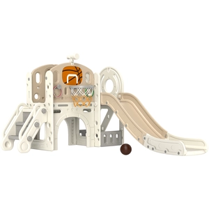 AIYAPLAY Kinderrutsche, 7-in-1, Kleinkinderrutsche mit Basketballkorb,... günstig