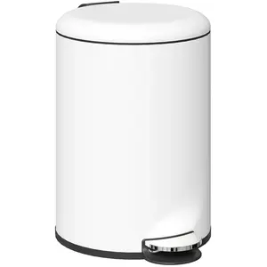 HOMCOM Mülleimer 20L Treteimer mit Deckel & Fußpedal, Kosmetikeimer aus Metall, Müllbehälter mit Inneneimer für Wohnzimmer & Büro, 36x30x44,5cm Aosom.de günstig