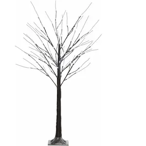 HOMCOM 150 cm Kunstbaum Birkenbaum mit 96 LED Lichtern und Kunstschnee für Weihnachtsdeko und Feiern, ideal für Party Hochzeit Aosom.de günstig