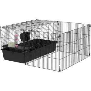 PawHut Kleintierstall mit Auslauf, 112,5L x 99B x 54H cm, mit Wasserfl... günstig