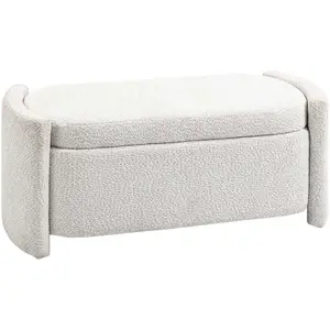 HOMCOM Sitzbank, Bettbank mit Stauraum, Polsterbank mit Deckel, Samtoptik, Aufbewahrungsbank, Creme, 105 x 44 x 45,5 cm Aosom günstig