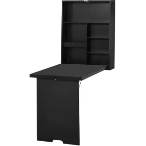 HOMCOM Wandklapptisch Klappschreibtisch Computertisch mit Tafel Schwar... günstig
