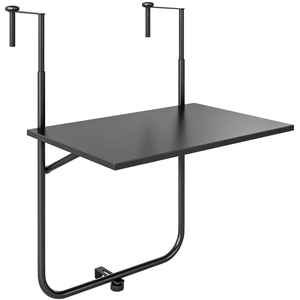 Outsunny Balkontisch zum Einhängen klappbarer Hängetisch 3-fach höhenverstellbar bis 15 kg 62x60 cm Schwarz für Balkon & Terrasse Aosom.de günstig