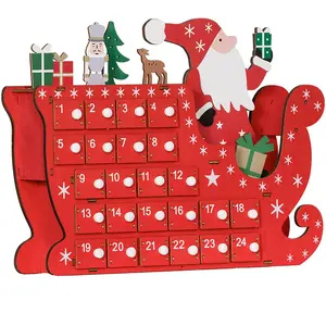 HOMCOM Adventskalender zum Befüllen 24 Schubladen Fächer Weihnachtskal...